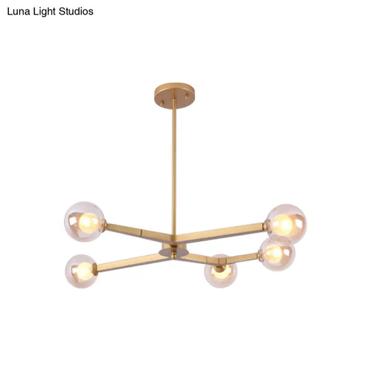 Modern Bubble Glass Ceiling Chandelier With 5/9 Lights - Elegant Luminaire Lighting In Black/Gold