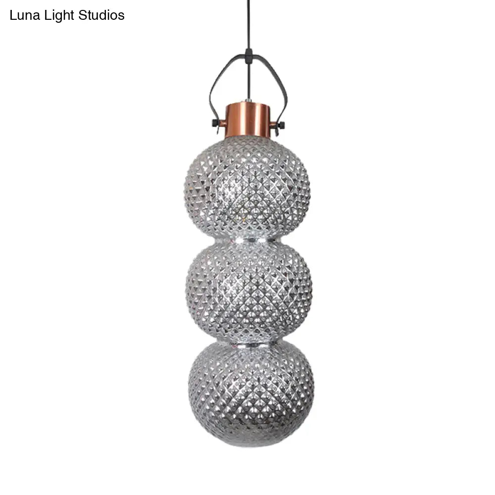 Modern Bubble Hanging Light: White/Chrome/Amber Glass 1 Head Ceiling Suspension Lamp For Hallway