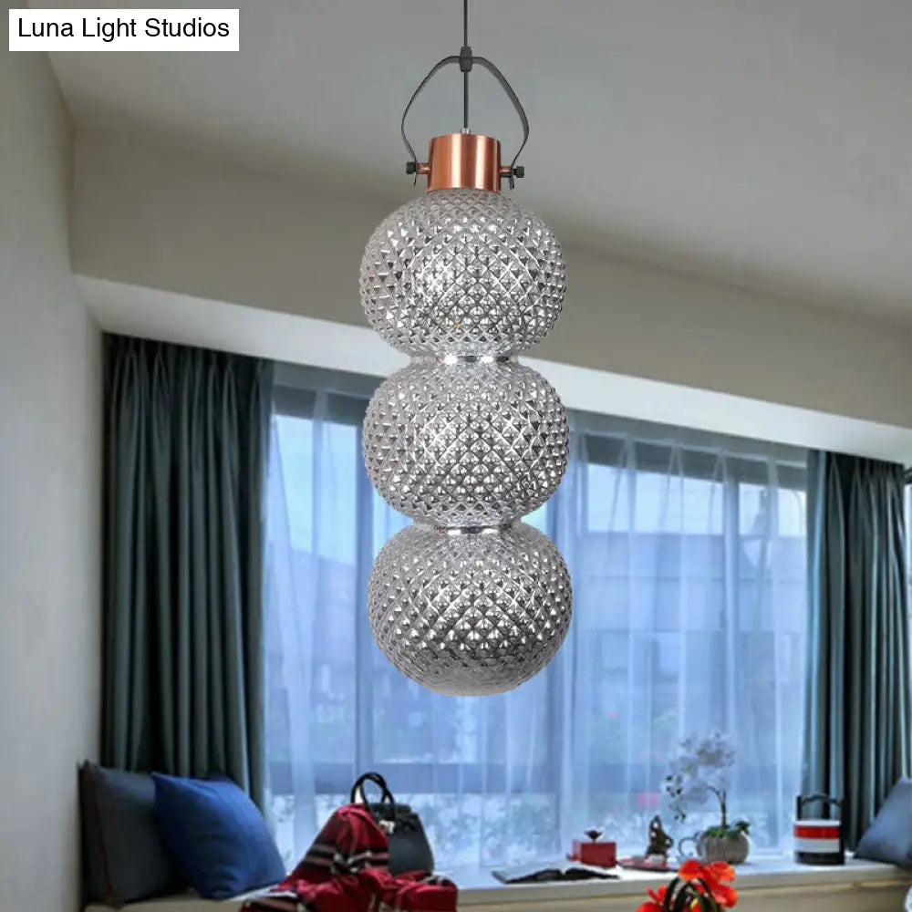 Modern Bubble Hanging Light: White/Chrome/Amber Glass 1 Head Ceiling Suspension Lamp For Hallway