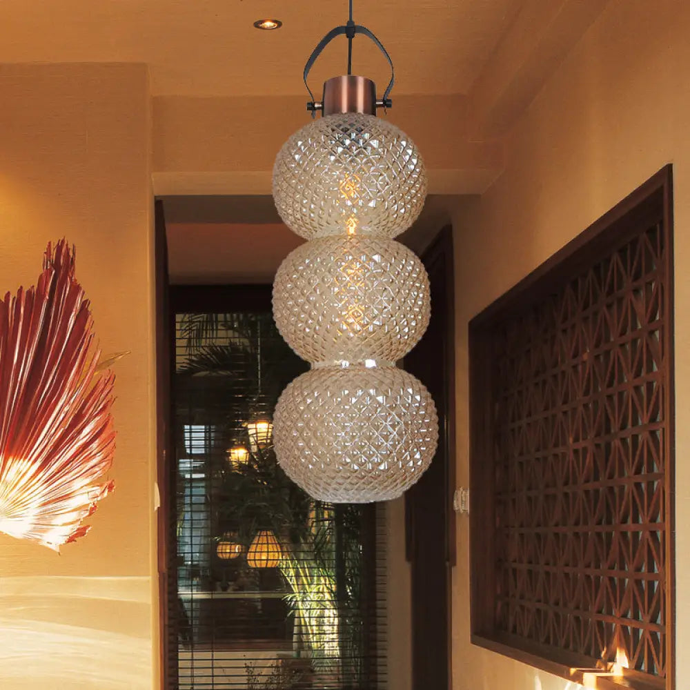 Modern Bubble Hanging Light: White/Chrome/Amber Glass 1 Head Ceiling Suspension Lamp For Hallway