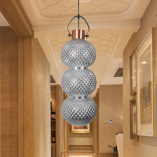 Modern Bubble Hanging Light: White/Chrome/Amber Glass 1 Head Ceiling Suspension Lamp For Hallway