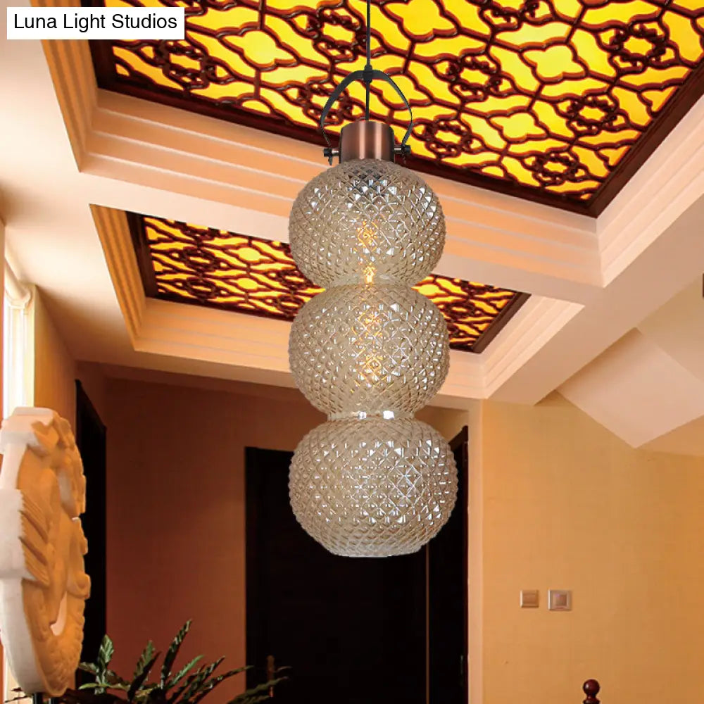 Modern Bubble Hanging Light: White/Chrome/Amber Glass 1 Head Ceiling Suspension Lamp For Hallway