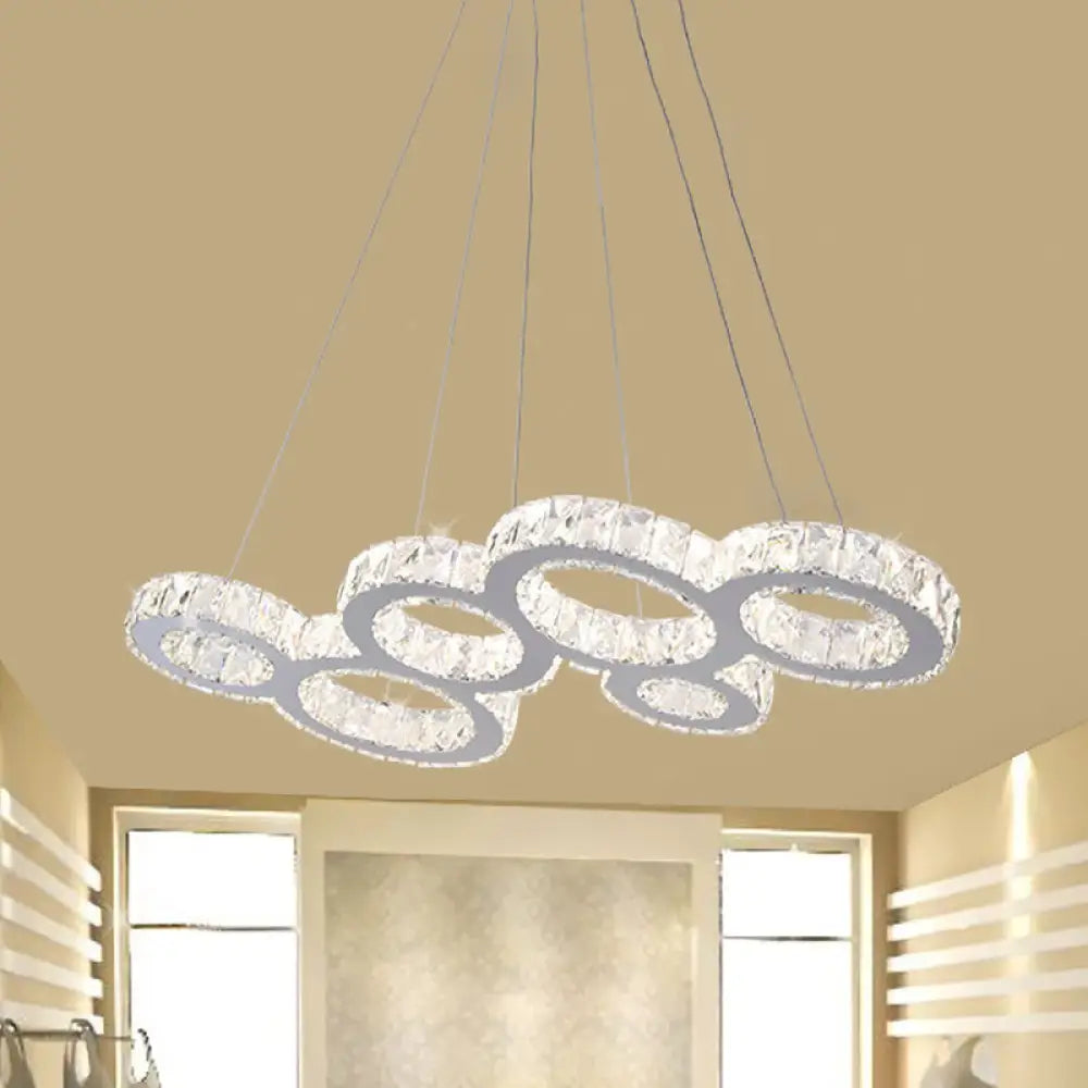 Modern Bubble Led Pendant Lighting Stainless Steel Crystal Hanging Light Over Island Stainless-Steel