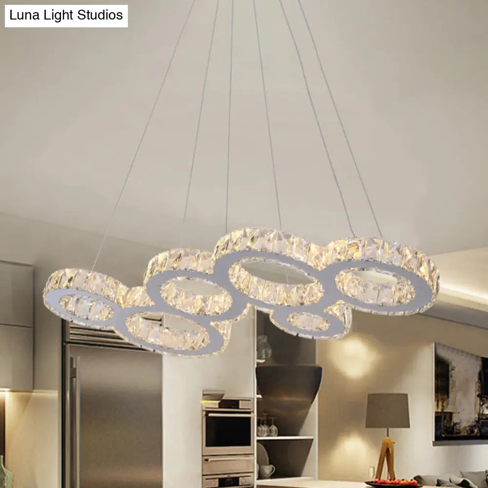 Modern Bubble Led Pendant Lighting Stainless Steel Crystal Hanging Light Over Island