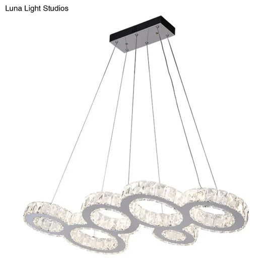 Modern Bubble Led Pendant Lighting Stainless Steel Crystal Hanging Light Over Island