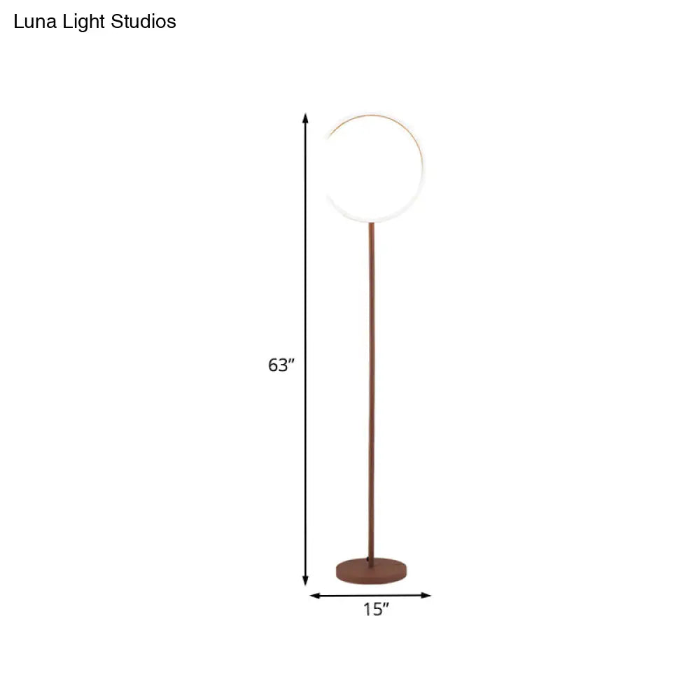 Modern C-Like Led Stand Up Lamp: Sleek Acrylic Design For Bedside Reading Coffee Tone Light With