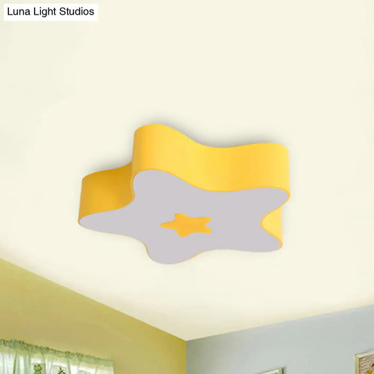 Modern Cartoon Ceiling Light: Acrylic Metal Flush Mount For Game Room Yellow / 18 White