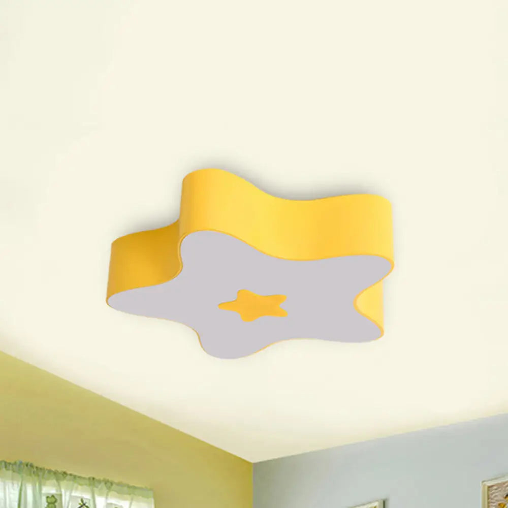 Modern Cartoon Ceiling Light: Acrylic Metal Flush Mount For Game Room Yellow / 18’ White