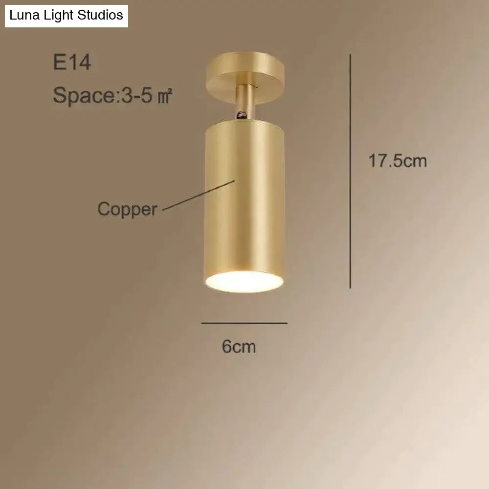 Modern Ceiling Lamp Foyer Copper Spotlight Living Room Led Brass Light Bedroom Wall Lamps Hallway