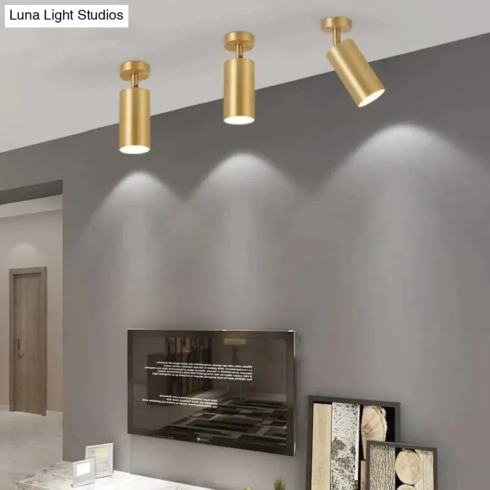 Modern Ceiling Lamp Foyer Copper Spotlight Living Room Led Brass Light Bedroom Wall Lamps Hallway