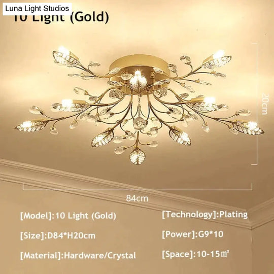 Modern Ceiling Light For Living Room Led Crystal Lamp Bedroom Lamps Dining Gold Loft Lighting