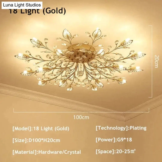 Modern Ceiling Light For Living Room Led Crystal Lamp Bedroom Lamps Dining Gold Loft Lighting