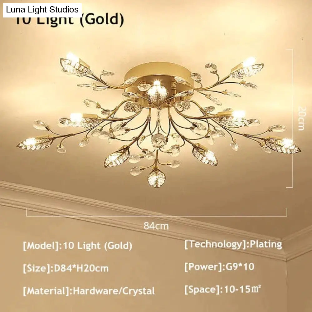 Modern Ceiling Light For Living Room Led Crystal Lamp Bedroom Lamps Dining Gold Loft Lighting