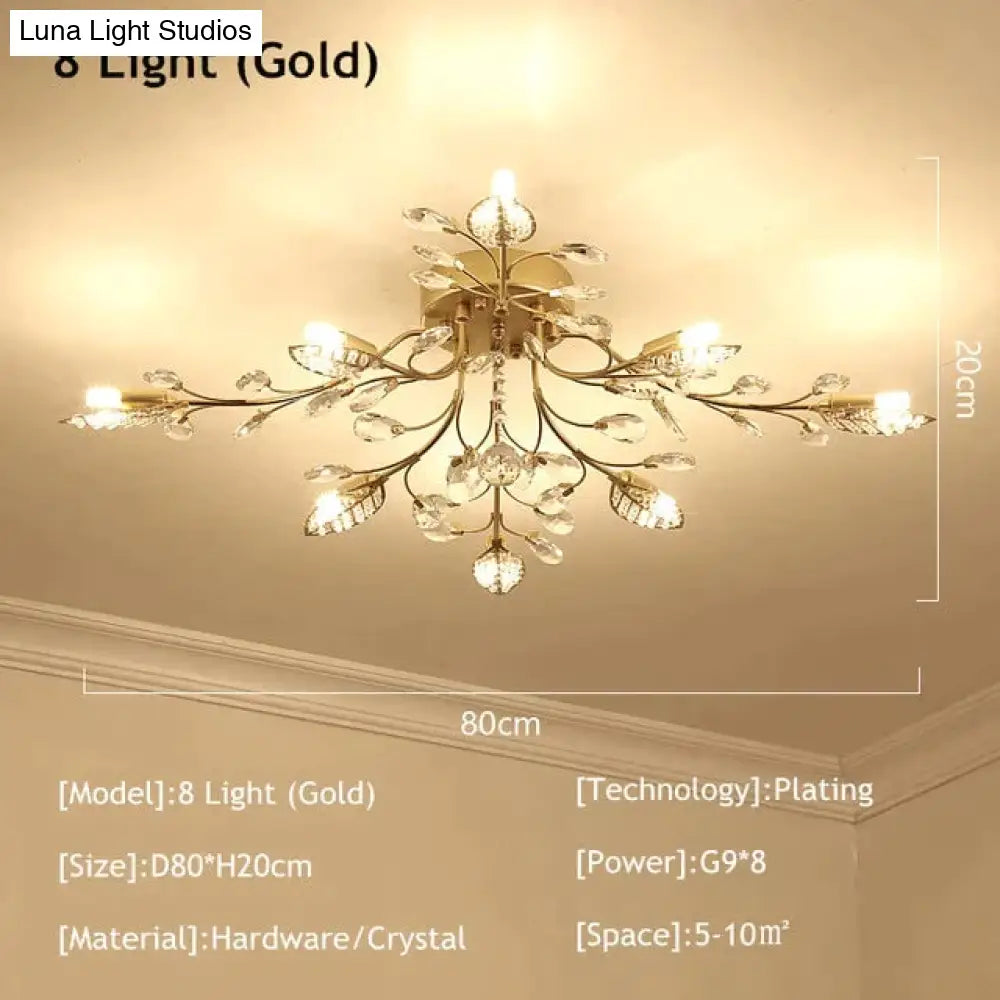 Modern Ceiling Light For Living Room Led Crystal Lamp Bedroom Lamps Dining Gold Loft Lighting