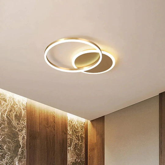 Modern Ceiling Lights For Living Room Circle Gold Brown LED Plafon Decor Bedroom Lamps Fixture With Remote Control Lustre