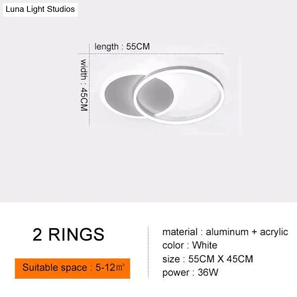 Modern Ceiling Lights For Living Room Circle Gold Brown Led Plafon Decor Bedroom Lamps Fixture With