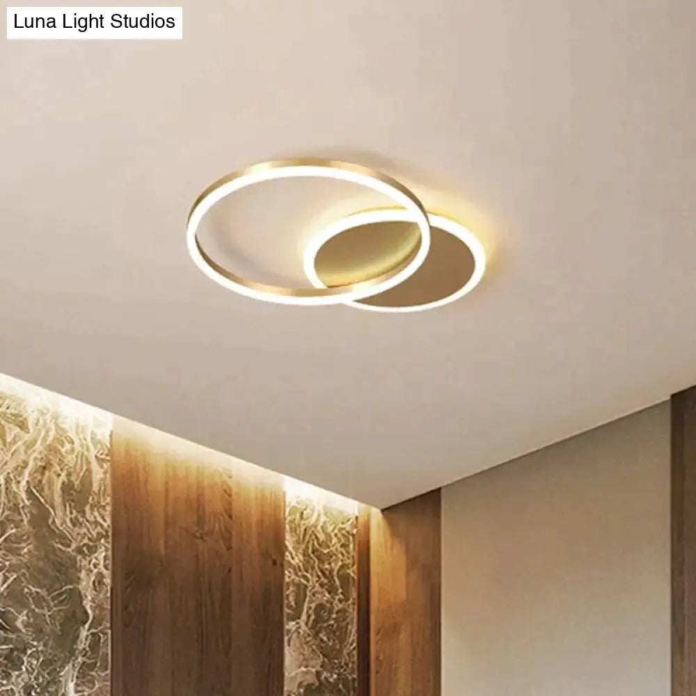 Modern Ceiling Lights For Living Room Circle Gold Brown Led Plafon Decor Bedroom Lamps Fixture With