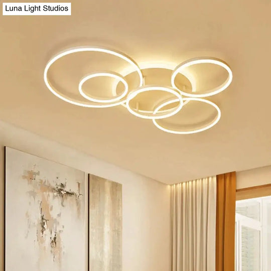 Modern Ceiling Lights For Living Room Circle Gold Brown Led Plafon Decor Bedroom Lamps Fixture With