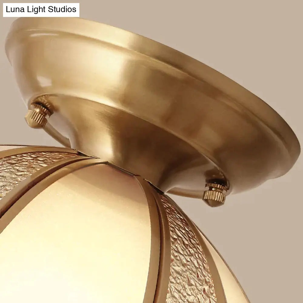 Modern Ceiling Lights Foyer Copper Lamp Corridor Led Glass Lampshade Dining Lamps Bedroom Brass