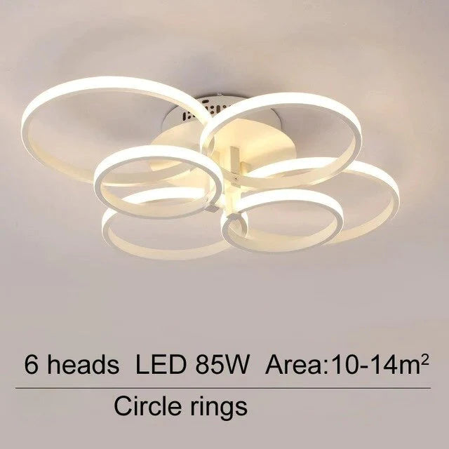Modern Ceiling Lights LED Ceiling Lamp For Living Room Bedroom White Coffee Color Surface Mounted Round Lamps Remote Control