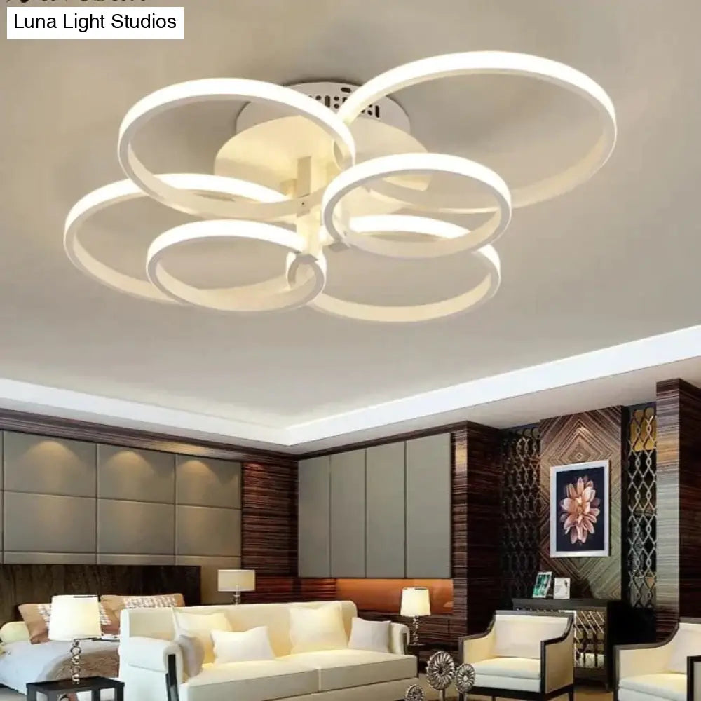 Modern Ceiling Lights Led Lamp For Living Room Bedroom White Coffee Color Surface Mounted Round