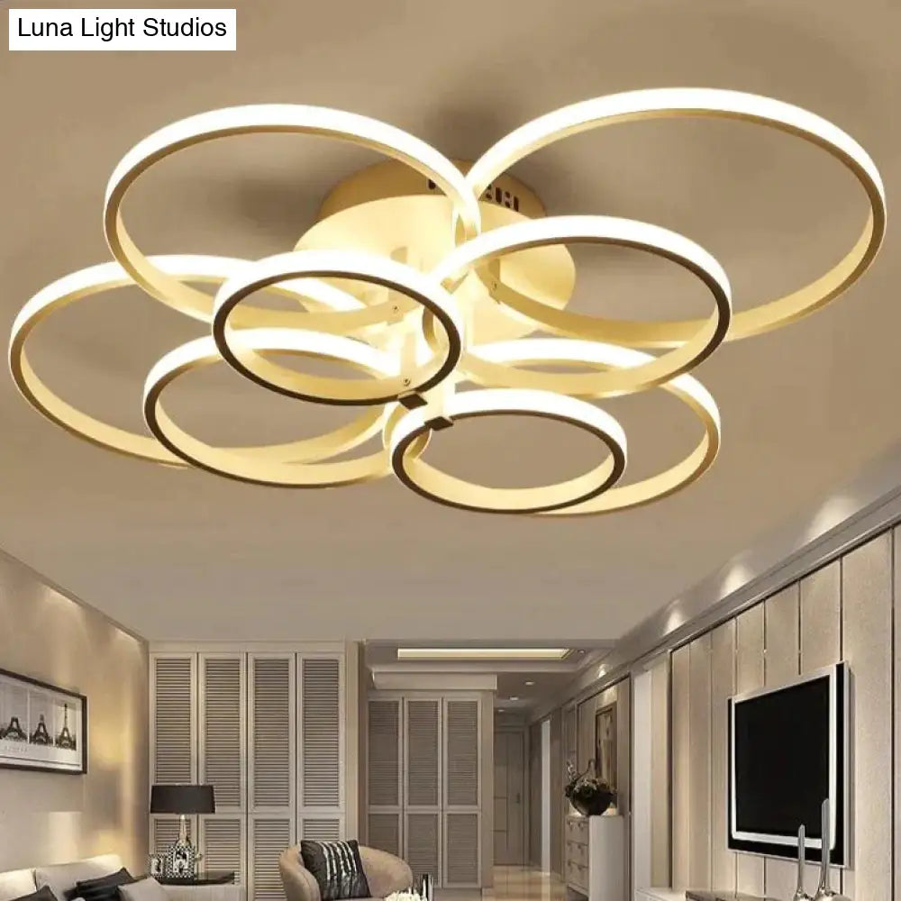 Modern Ceiling Lights Led Lamp For Living Room Bedroom White Coffee Color Surface Mounted Round