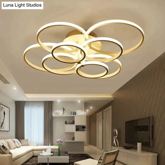 Modern Ceiling Lights Led Lamp For Living Room Bedroom White Coffee Color Surface Mounted Round