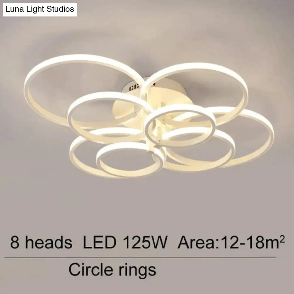 Modern Ceiling Lights Led Lamp For Living Room Bedroom White Coffee Color Surface Mounted Round