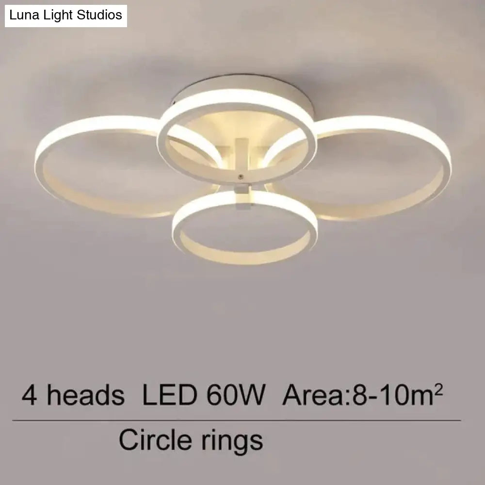 Modern Ceiling Lights Led Lamp For Living Room Bedroom White Coffee Color Surface Mounted Round