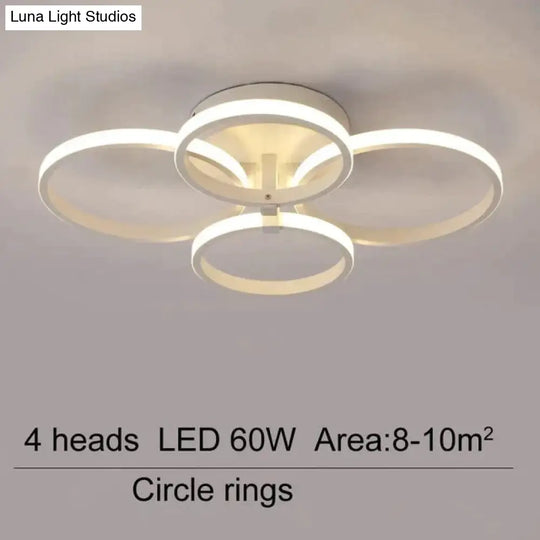 Modern Ceiling Lights Led Lamp For Living Room Bedroom White Coffee Color Surface Mounted Round