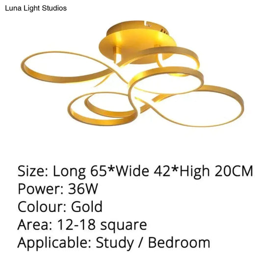 Modern Ceiling Lights White/Gold/Coffee Color Led Lamp For Living Room Bed Study Surface Mounted