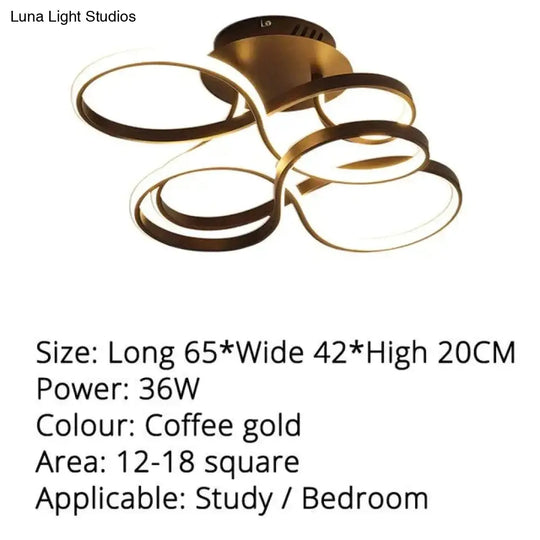 Modern Ceiling Lights White/Gold/Coffee Color Led Lamp For Living Room Bed Study Surface Mounted