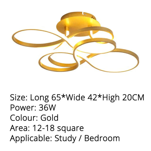 Modern Ceiling Lights White/Gold/Coffee Color Led Lamp For Living Room Bed Study Surface Mounted