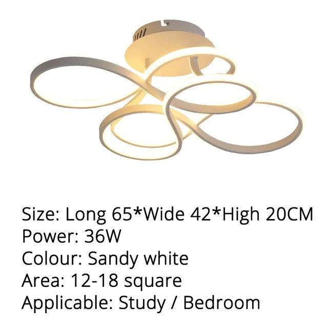 Modern Ceiling Lights White/Gold/Coffee Color LED Lamp For Living Room Bed Room Study Room Surface Mounted Lamps Remote Control