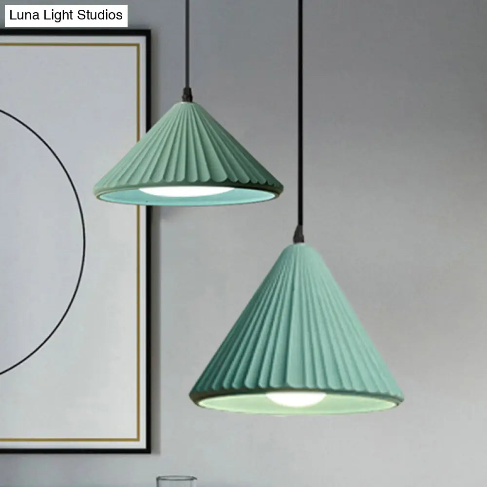 Modern Cement Cone Pendant Lamp - Stylish Light Fixture For Office Kitchen Green / 4