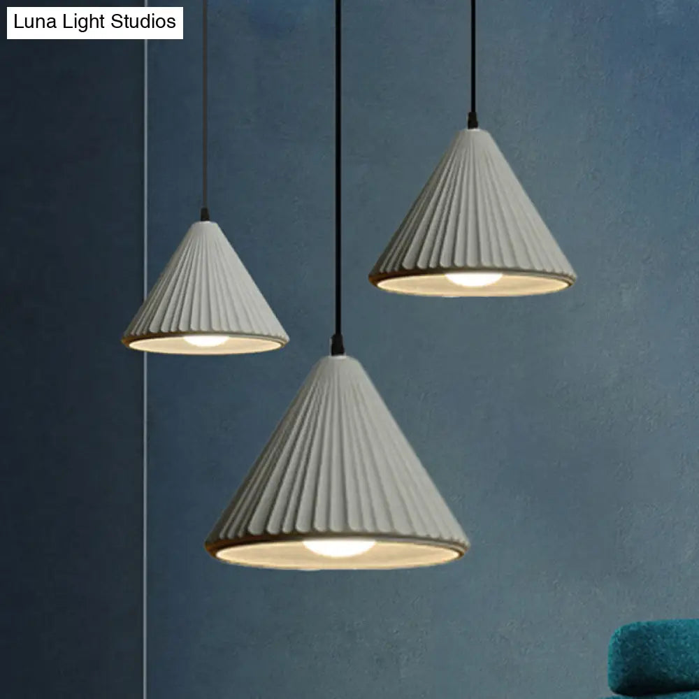 Modern Cement Cone Pendant Lamp - Stylish Light Fixture For Office Kitchen Grey / 4