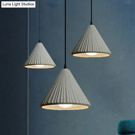 Modern Cement Cone Pendant Lamp - Stylish Light Fixture For Office Kitchen Grey / 4