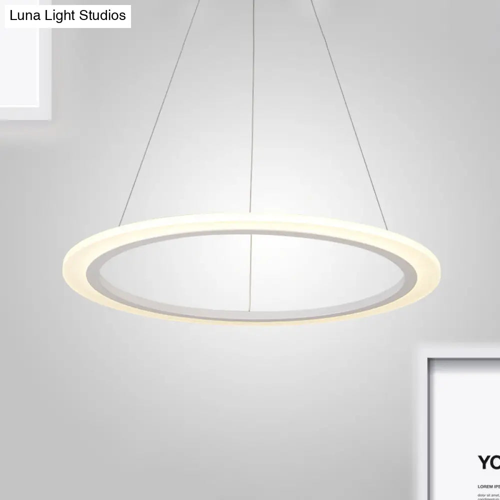 Modern Chandelier With Acrylic Shade - Contemporary Pendant Light Warm/White Illumination