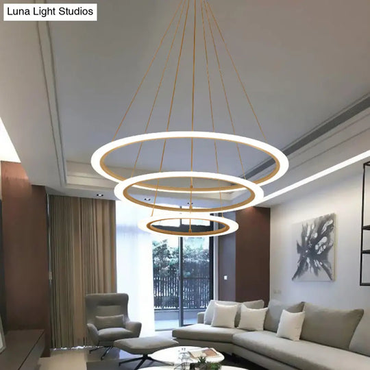 Modern Chandelier With Acrylic Shade - Contemporary Pendant Light Warm/White Illumination