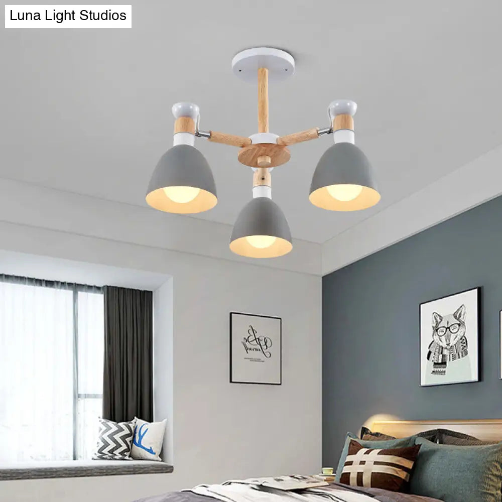 Modern Chic Pendant Lights: 3-Bulb Metal Hanging Lamp For Kids Bedroom