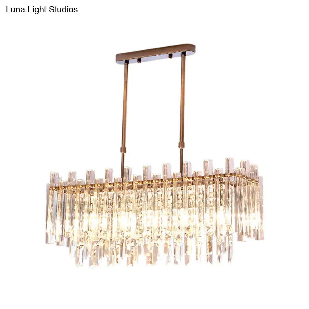 Modern Chrome Chandelier: 5-Light Dining Room Pendant With Prism Crystal