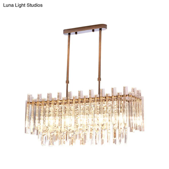 Modern Chrome Chandelier: 5-Light Dining Room Pendant With Prism Crystal