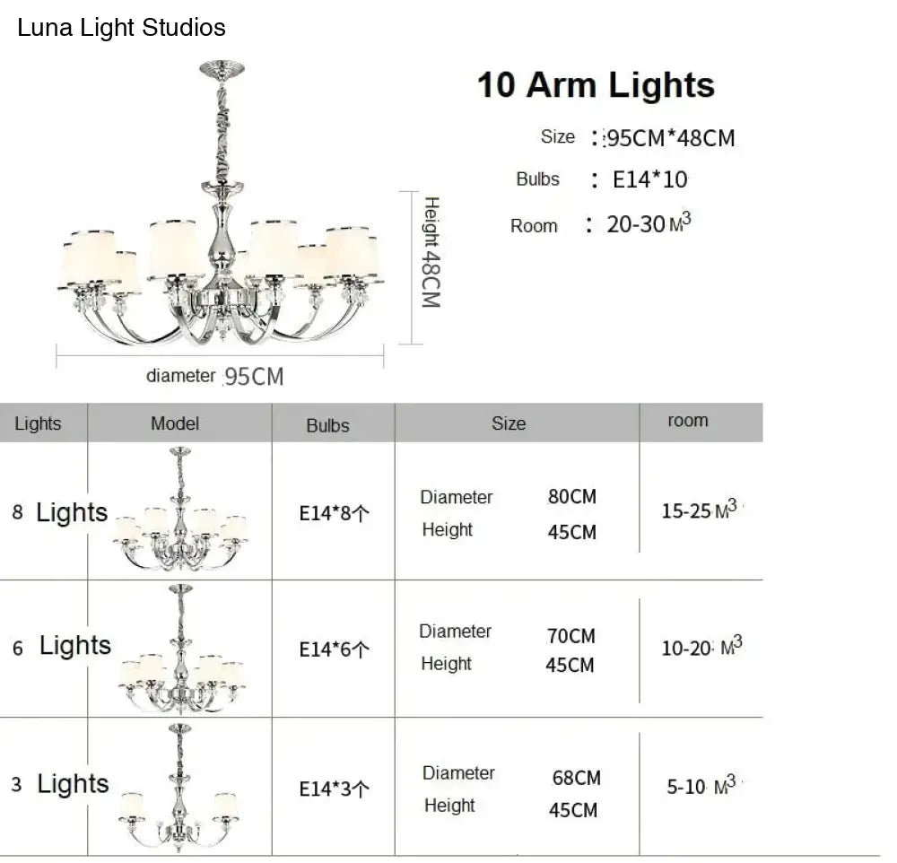 Modern Chrome Chandelier Lights For Living Room Ceiling Light