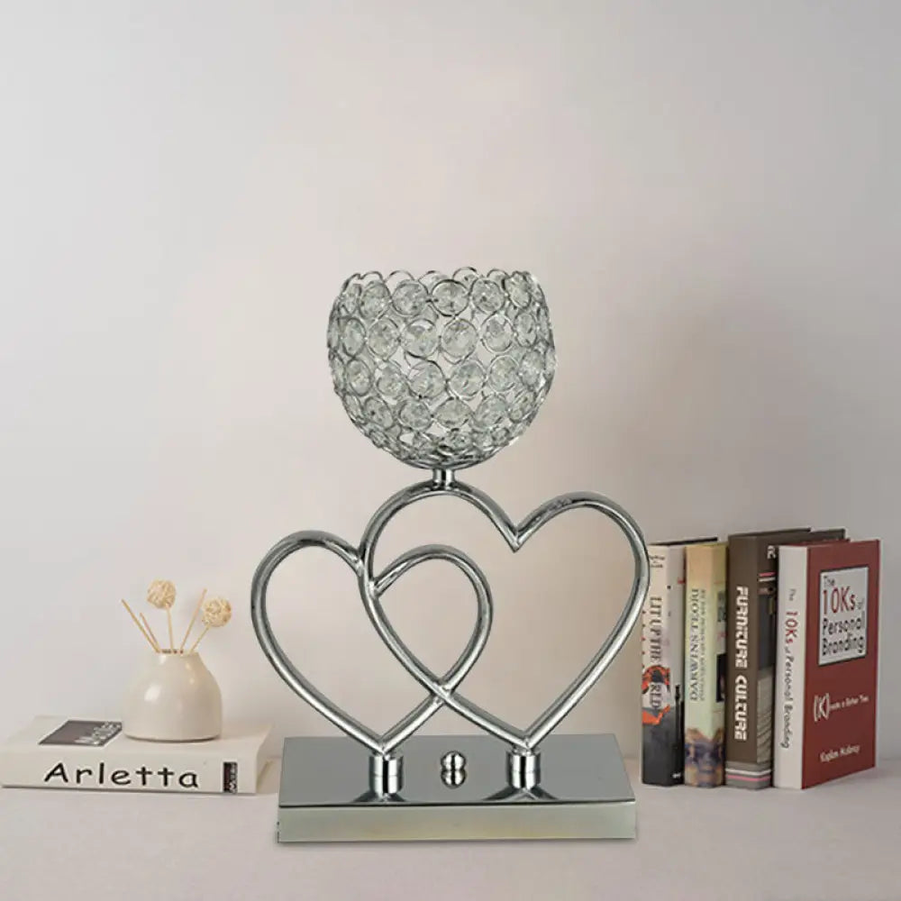 Modern Chrome Crystal Led Table Lamp For Study Room