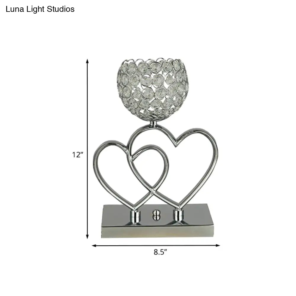 Modern Chrome Crystal Led Table Lamp For Study Room