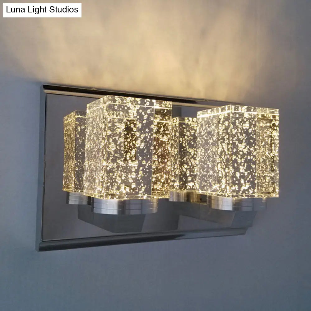 Modern Chrome Crystal Led Wall Mounted Bedroom Light