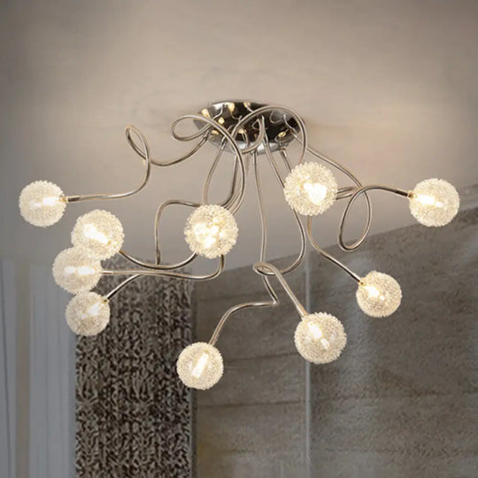 Modern Chrome Flushmount Led Globe Light Fixture