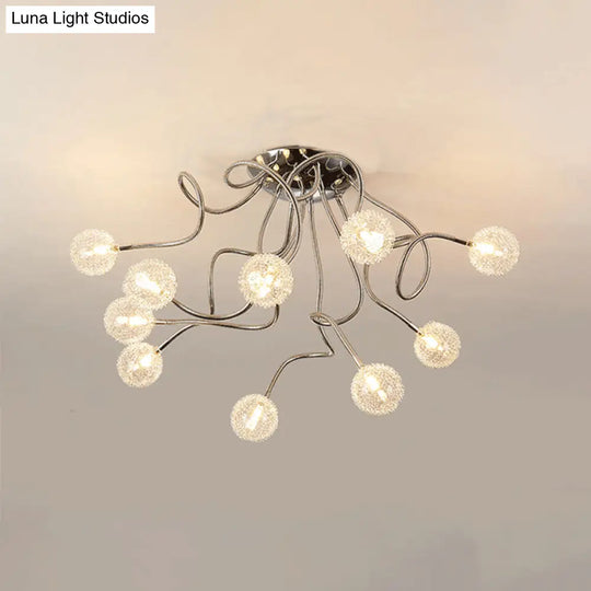 Modern Chrome Flushmount Led Globe Light Fixture