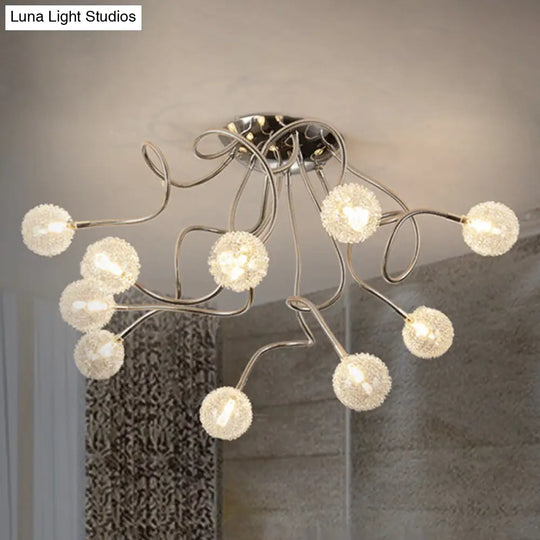 Modern Chrome Flushmount Led Globe Light Fixture