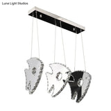 Modern Chrome Led Crystal Fish Pendant Light In Warm/White - Stylish Suspended Lighting Fixture